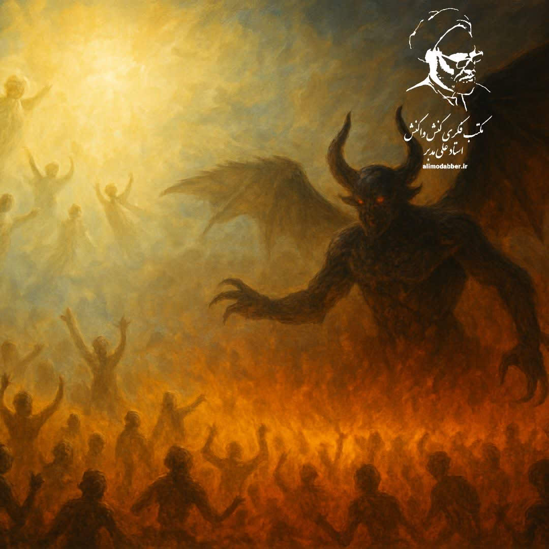 دیدگاه مکتب کنش واکنش در مورد معاد و قیامت و شیطان