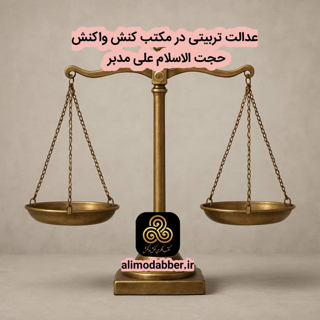 عدالت تربیتی در مکتب کنش واکنش - علی مدبر چهابرج